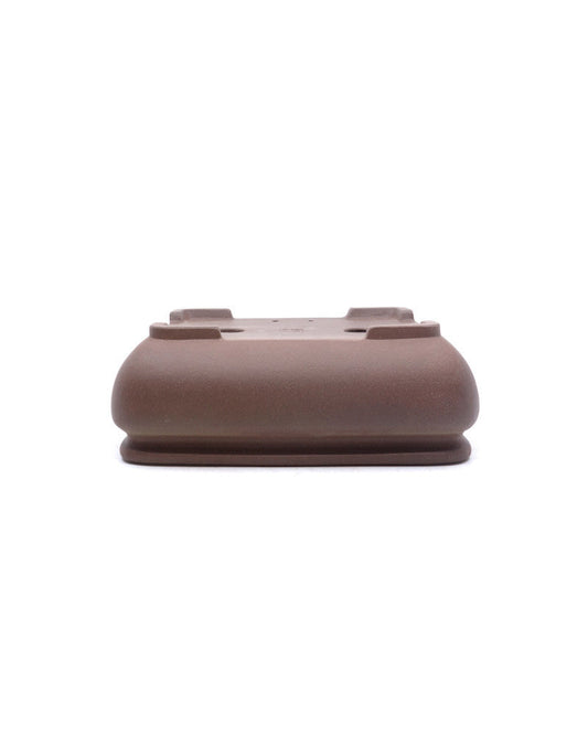 Bonsai pot Yixing ongeglazuurd rechthoekig met ronde hoeken 20cm