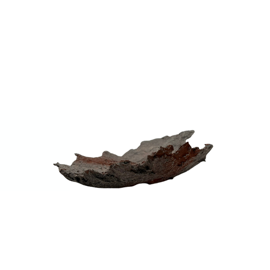 Bonsai-skål lysegrå med røde accenter 24 cm