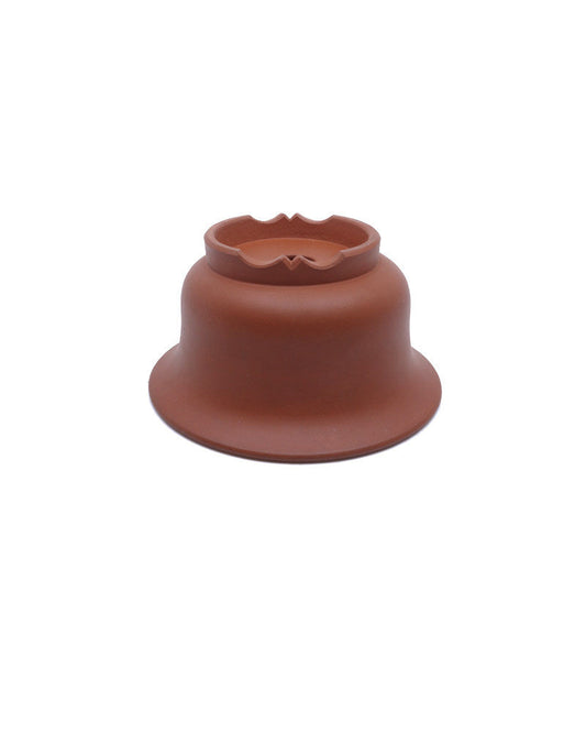 Bonsai pot Yixing semi-cascade ongeglazuurd rond 14cm, hoogte 8cm