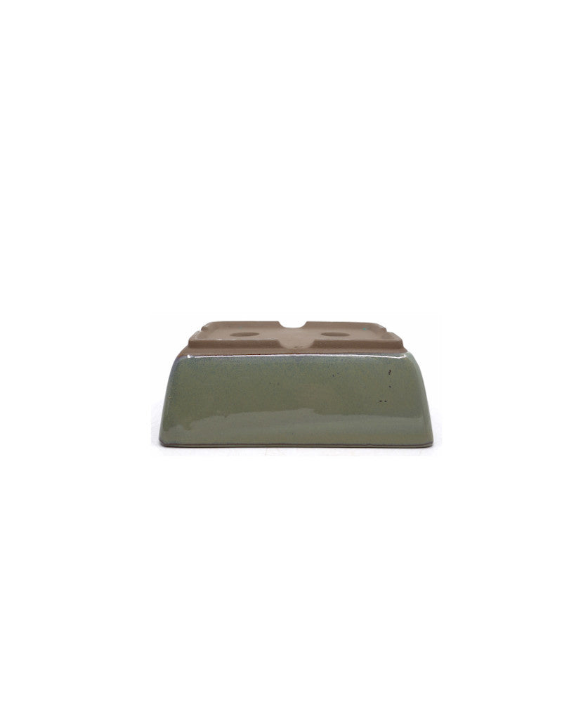 Bonsai pot groen beige rechthoekig 14cm - set