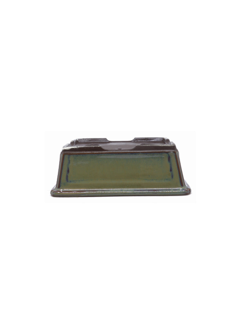 Bonsai pot groen beige rechthoekig 15cm - set