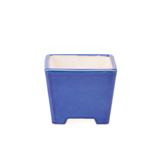 Bonsai pot blauw semi-cascade vierkant 14cm, hoogte 12cm