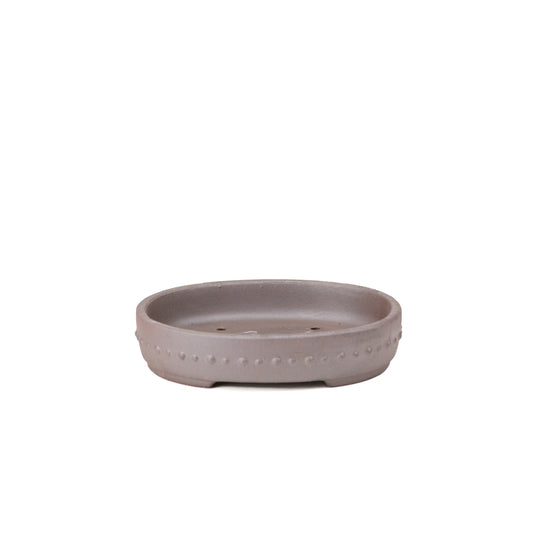 Bonsai pot ongeglazuurd ovaal (trommel) 18cm