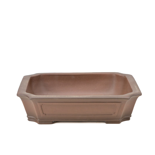 Bonsai Yixing pot ongeglazuurd rechthoek 34cm