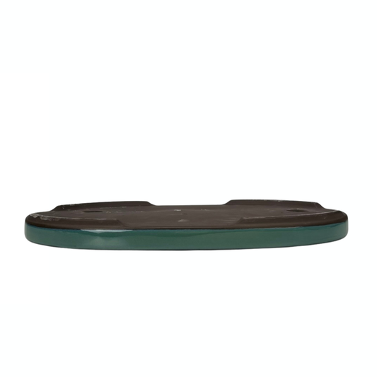 Bonsaiskål - oval, glaseret, grøn (45 cm bred)