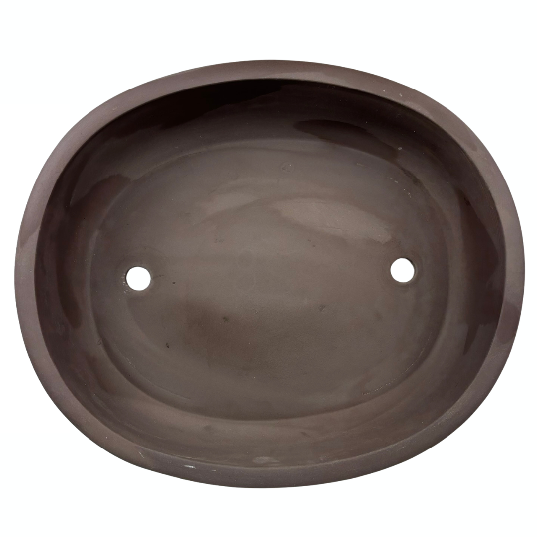 Bonsai-pot - oval, uglaseret (41 cm bred)