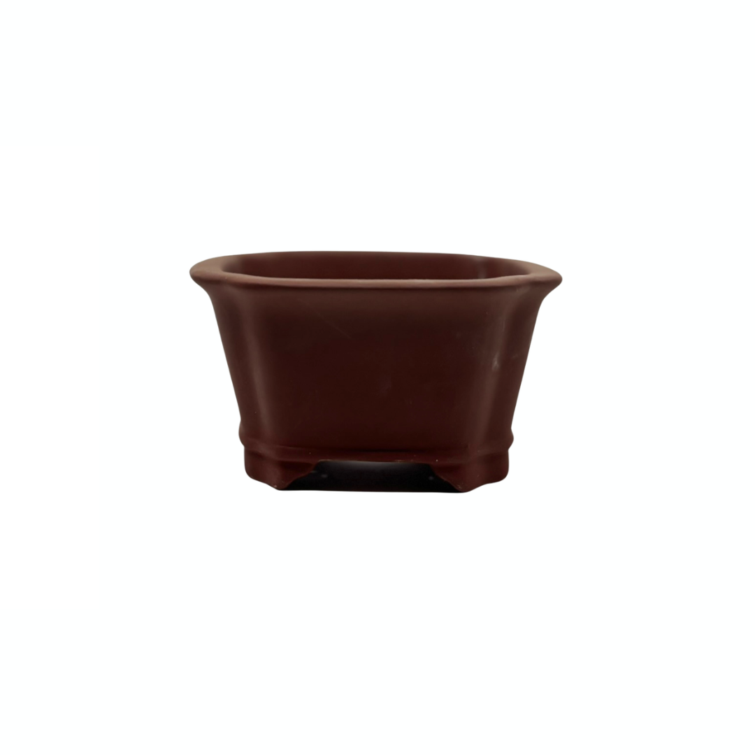 Bonsai-skål - firkantet, uglaseret (13 cm bred)