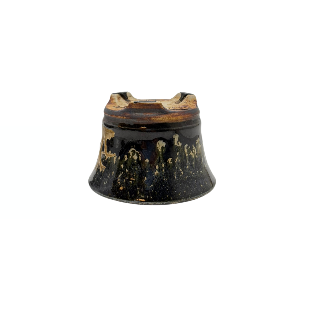 Shohin Bonsai pot sort med guld René Lecocq 9cm