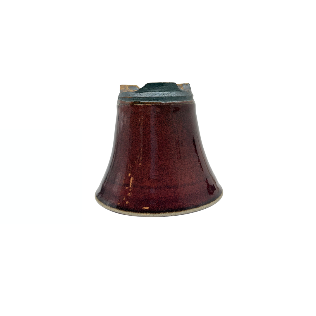 Bonsai-skål rød kaskade med sorte pletter René Lecocq 12 cm