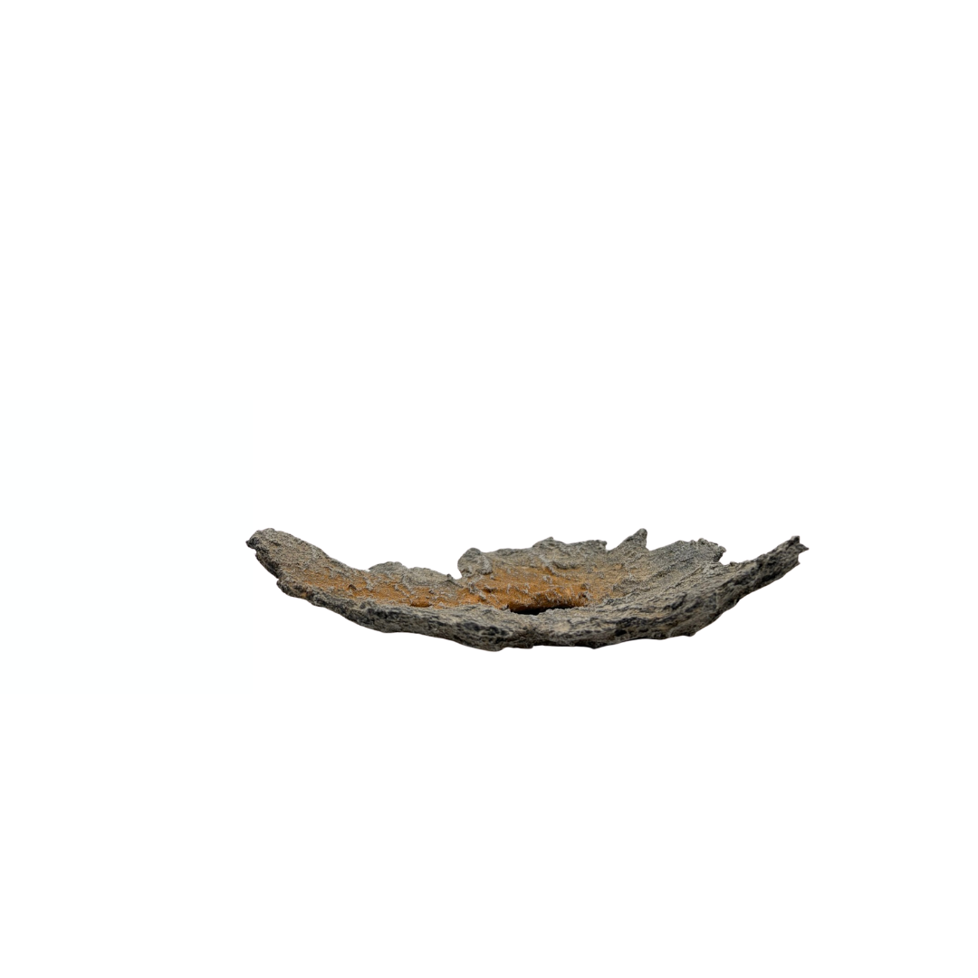 Bonsai-plade lysegrå med orange accenter 19 cm