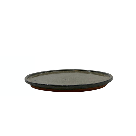 Bonsai underskål grøn oval 24cm