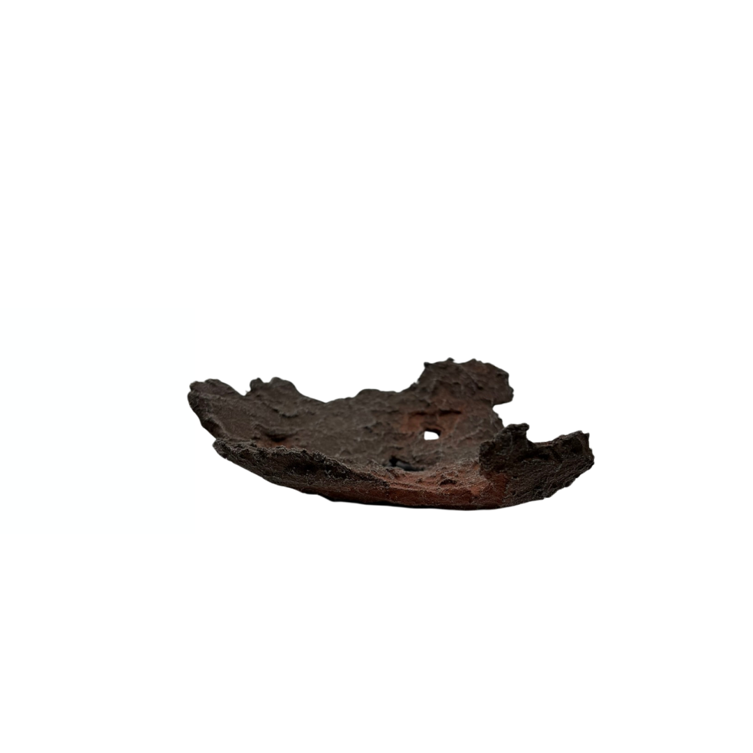 Bonsaiplade brun med røde accenter 18cm
