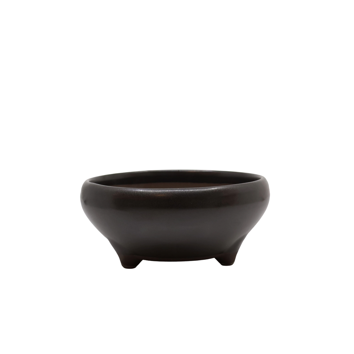 Bonsai-skål mat sort rund 19 cm
