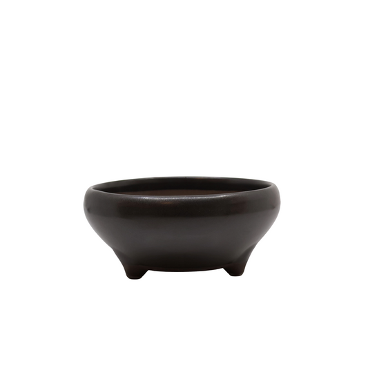Bonsai-skål mat sort rund 19 cm