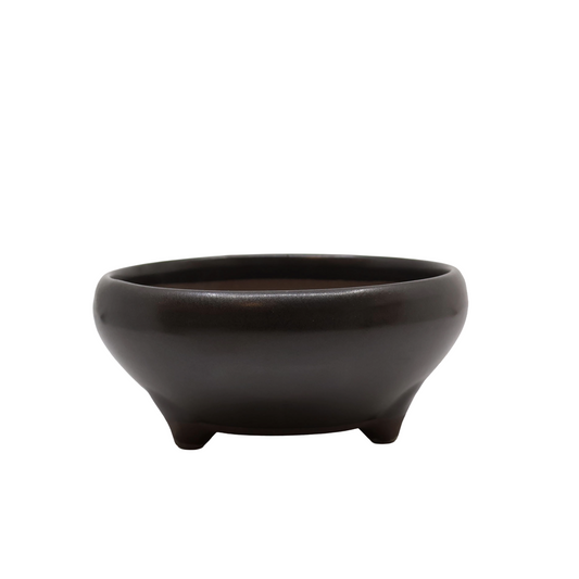 Bonsai-skål mat sort rund 24 cm