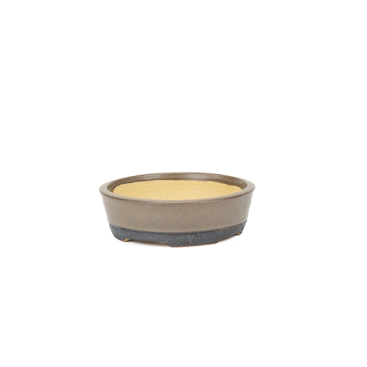 Bonsai-skål brun mat rund 11,3 cm
