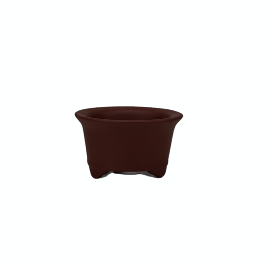 Shohin bonsai pot ongeglazuurd trommel rond 10cm